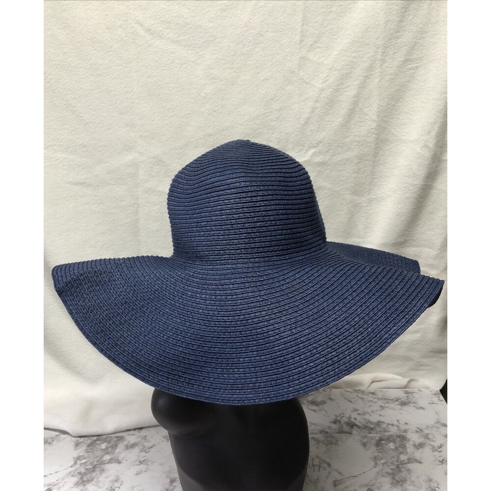 Old Navy Womens Woven Sun Hat L XL Blue Beach Coastal Grandma Resort Boho